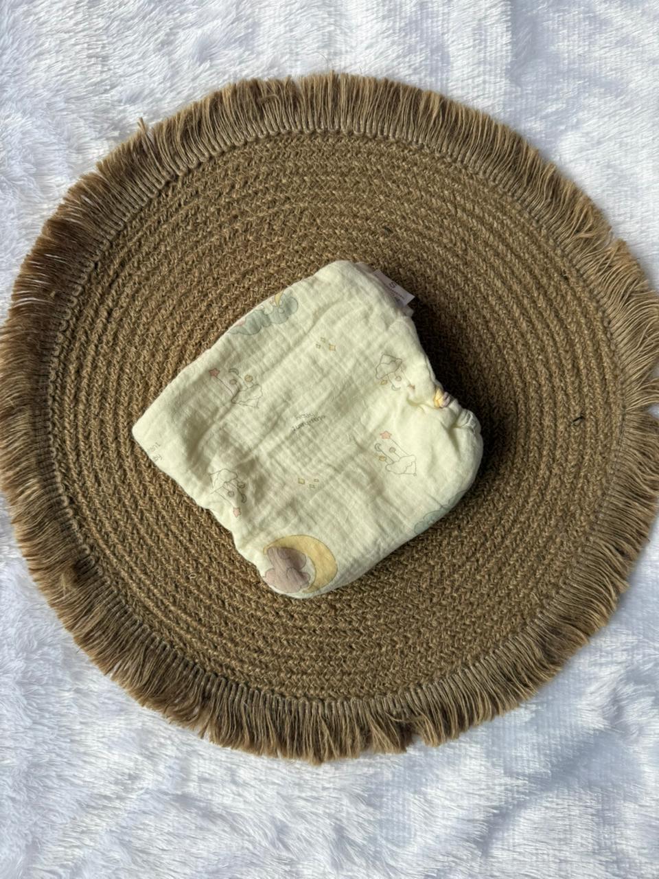 Premium Multi Layer Muslin Velcro Baby Nappy - Baby Elephants