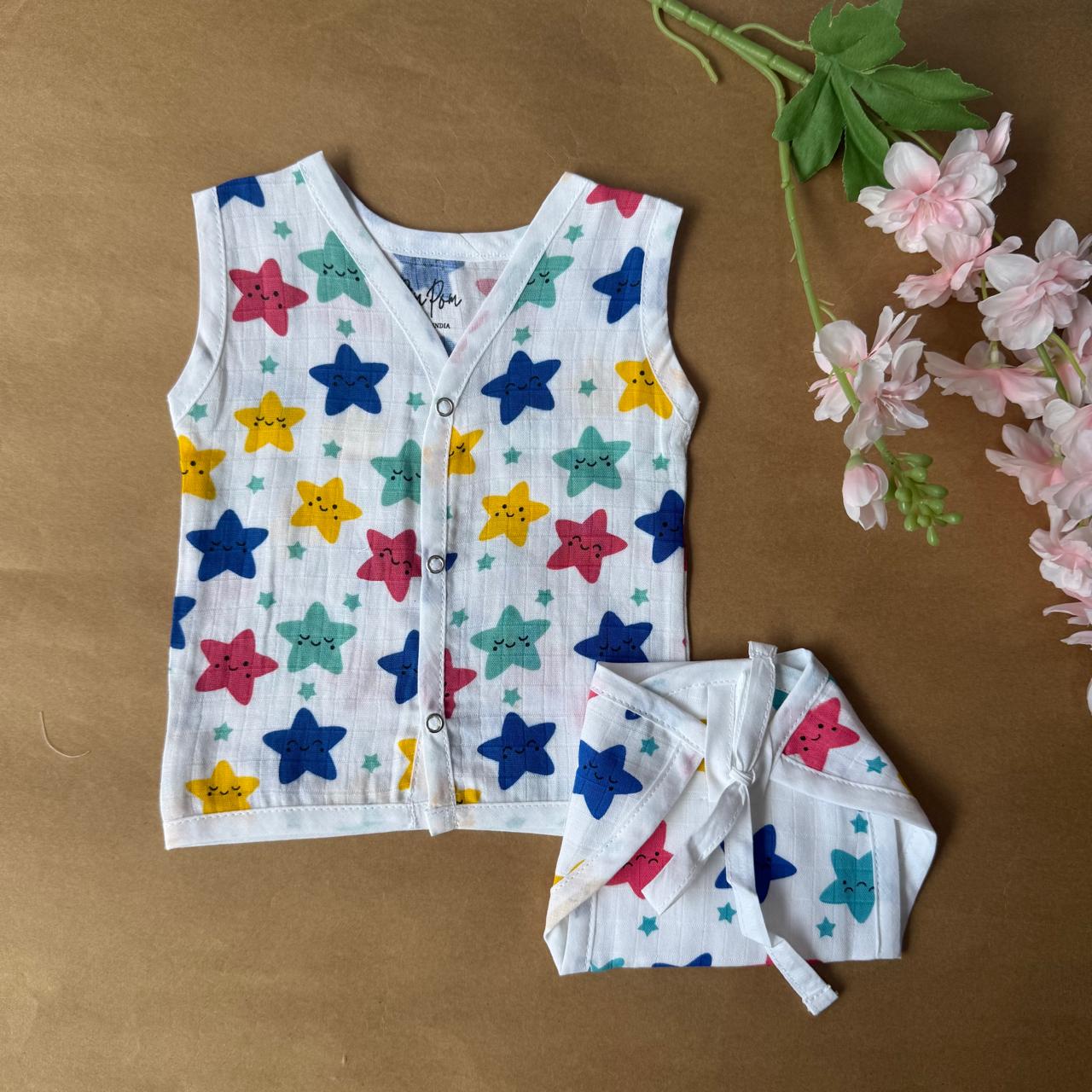 Premium Muslin Baby Jabla & Nappy Matching Sets (10 pcs)