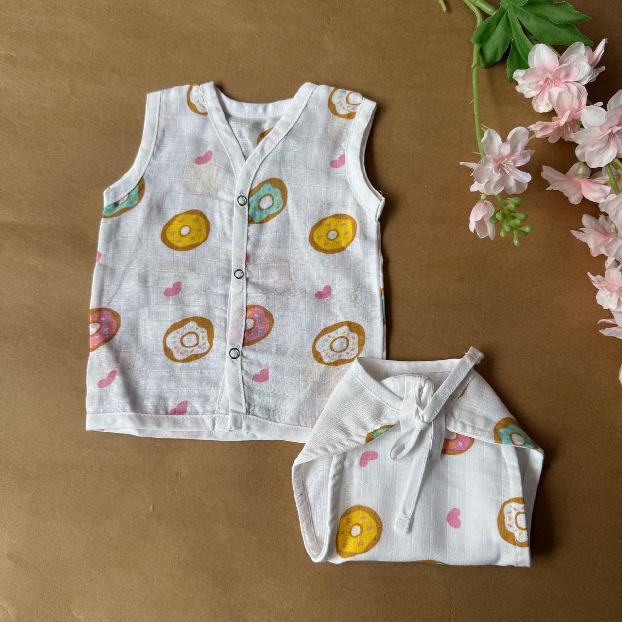 Premium Muslin Baby Jabla & Nappy Matching Sets (10 pcs) - Combo 2