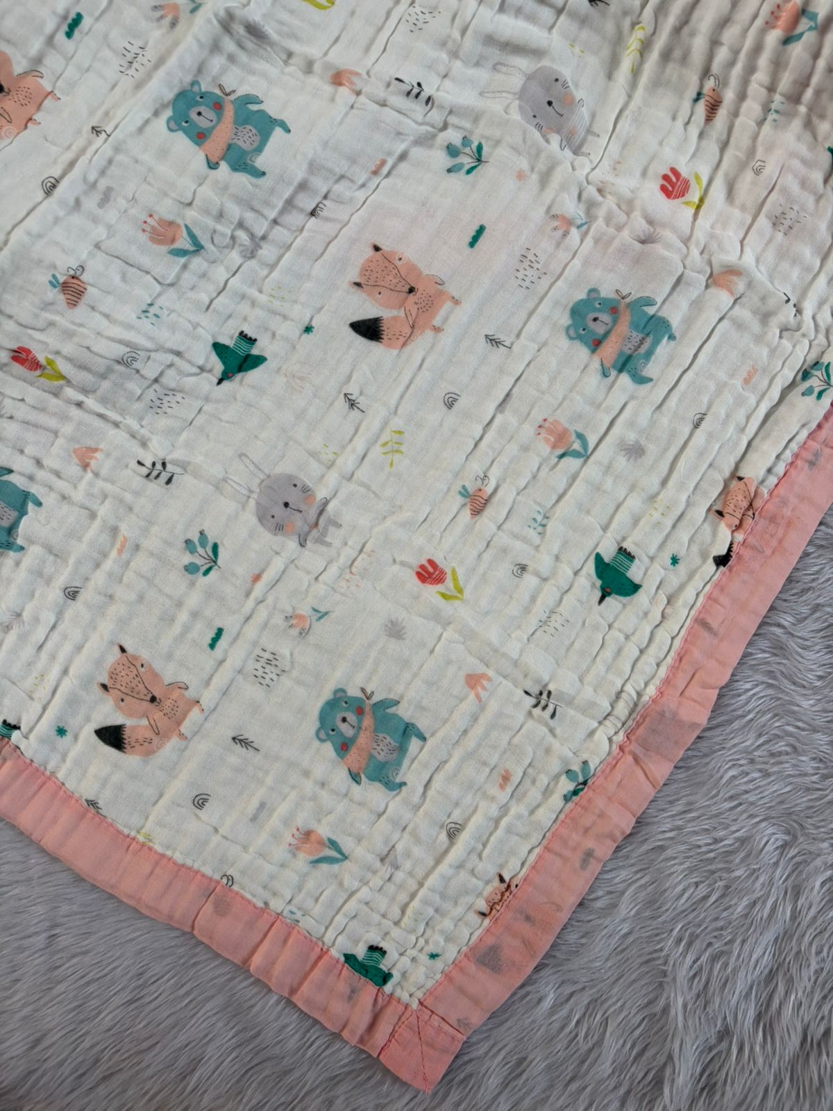Muslin Blanket 6 Layer - Green Rat