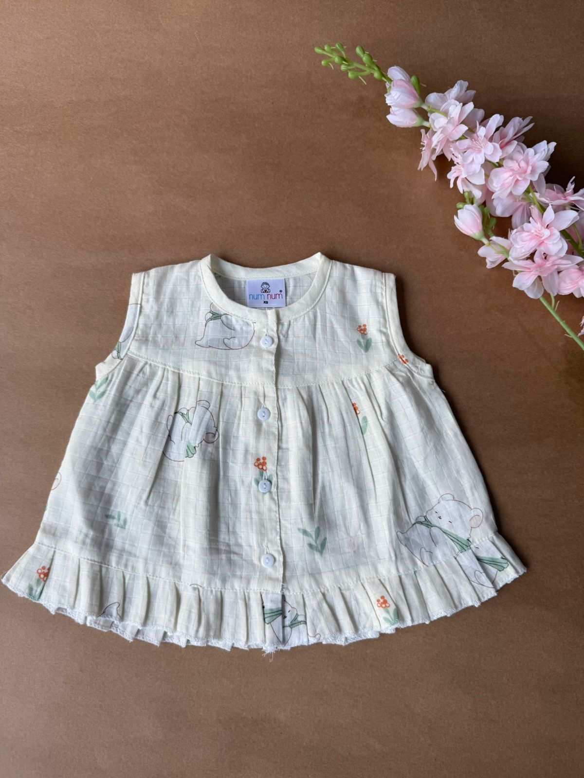 Front Open Frock - Flower