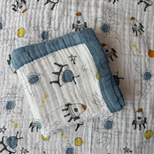 Muslin Blanket 6 Layer - Grey Solar