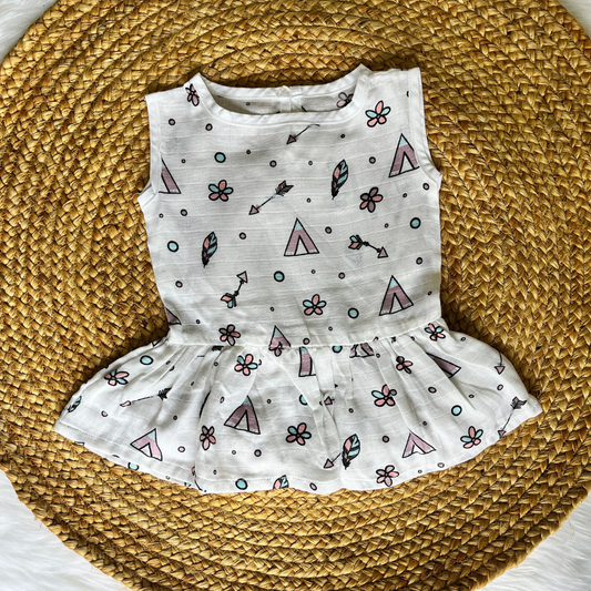Muslin Button Frock - Arrows