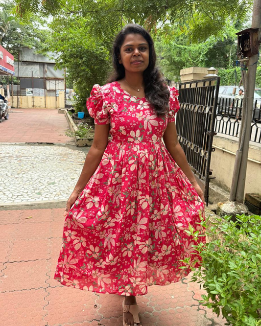 Pink Meadow Feeding Maxi Dress