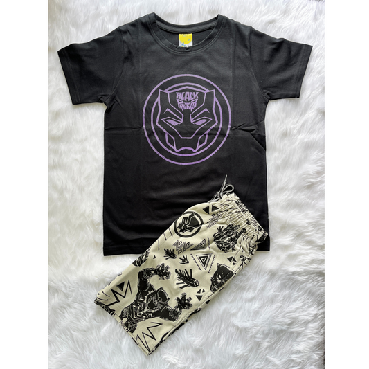 Boy's T-Shirt and Shorts Set - Black Panther