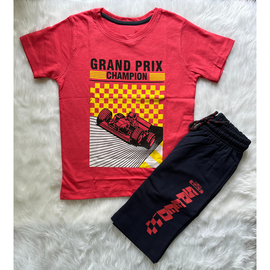 Boy's T-Shirt and Shorts Set - Grand prix