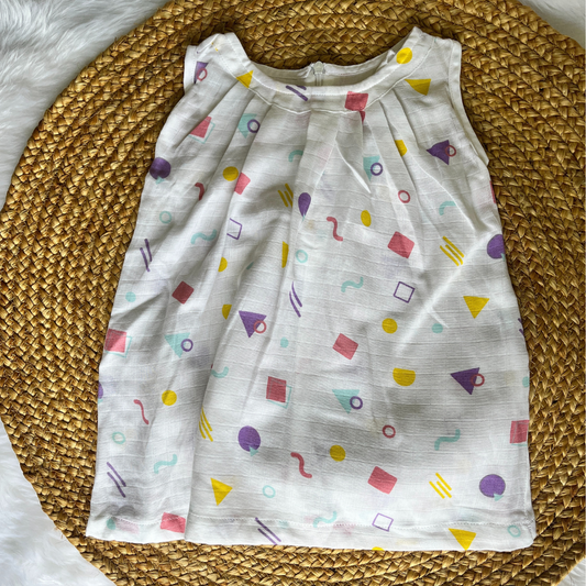 Muslin Zip Frock - Geometric