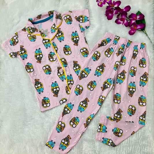Kids Half Sleeve Night Suit - Minions