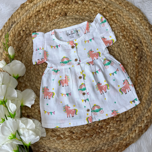 Front Open Frock - Unicorn