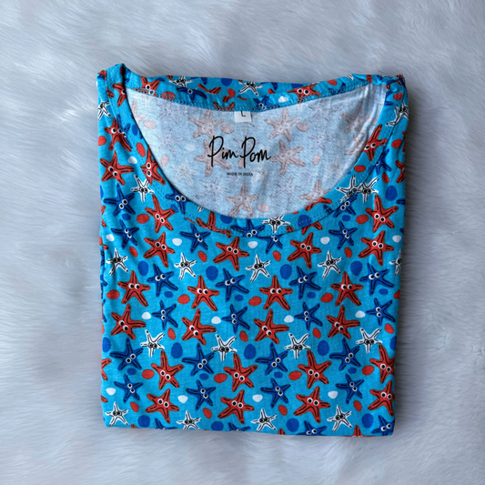 Knitted Cotton Casual Frock - Star Fish