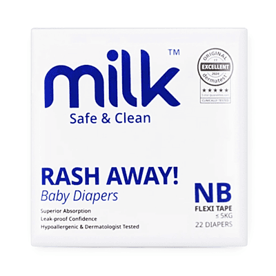 Milk Baby Disposable Diapers - Flexi Tape Style - New Born