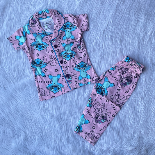 Kids Half Sleeve Collar Night Suit - Stay cool stitch
