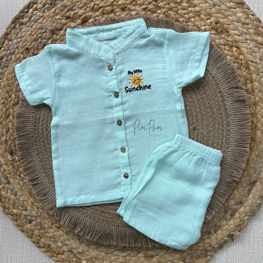 Muslin Boys Shirt and Shorts Set - Little Sunshine