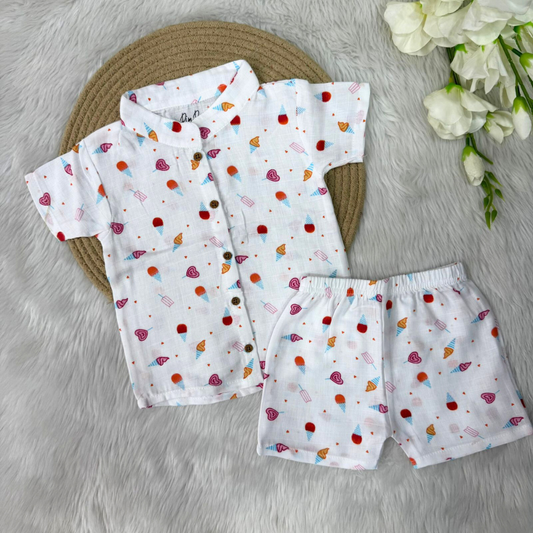Boys Shirt and Shorts Set - Icecream