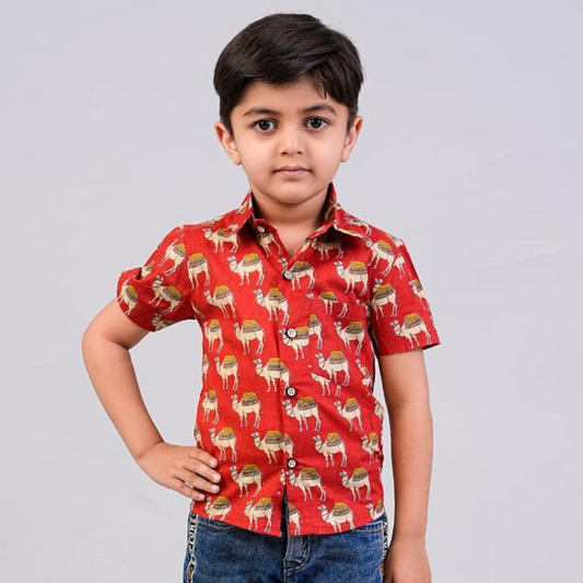 Cotton Shirt - Camels Red