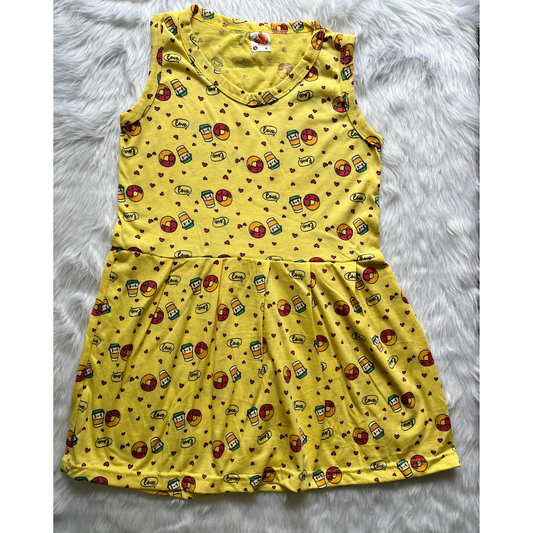 Girl Frocks - Yellow donuts