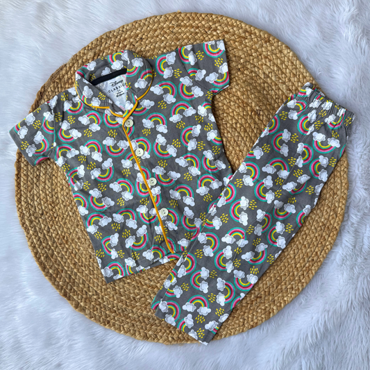 Rainbow Kids Collar Night Suit