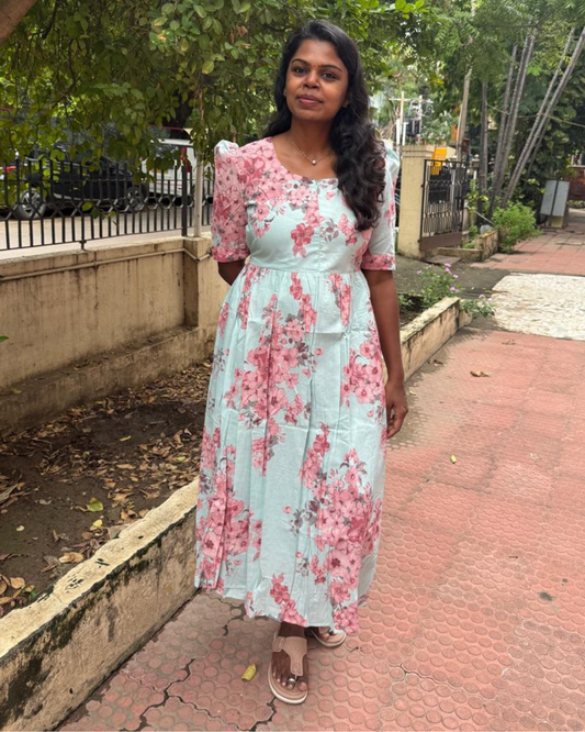 Pastel Petals Feeding Maxi Dress