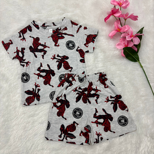 Spiderman - Kids Co-Ord Shorts Set
