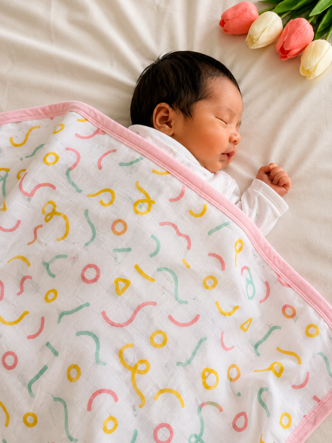 Premium 100% Muslin Baby Blanket – 5-in-1 Multi-Use Essential for Newborns - Modern Lines