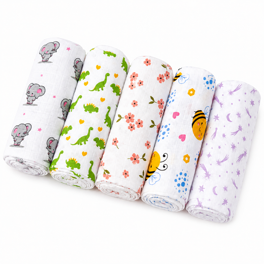 Muslin swaddle Combo (5pcs)