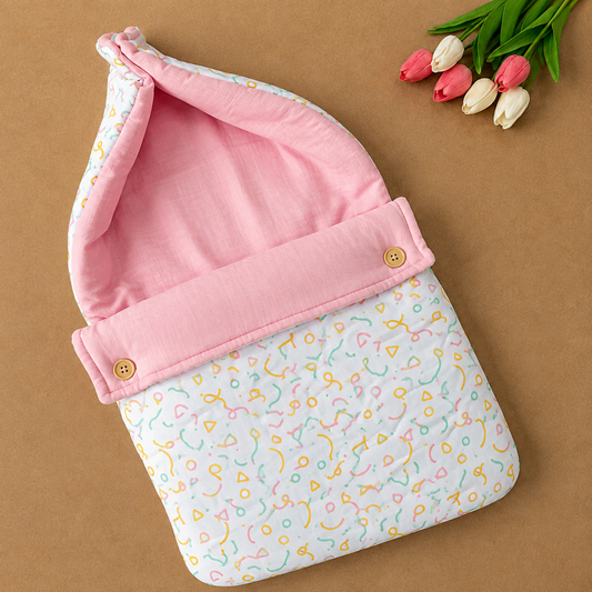Double Side Muslin Baby Carry Bed - Modern Lines