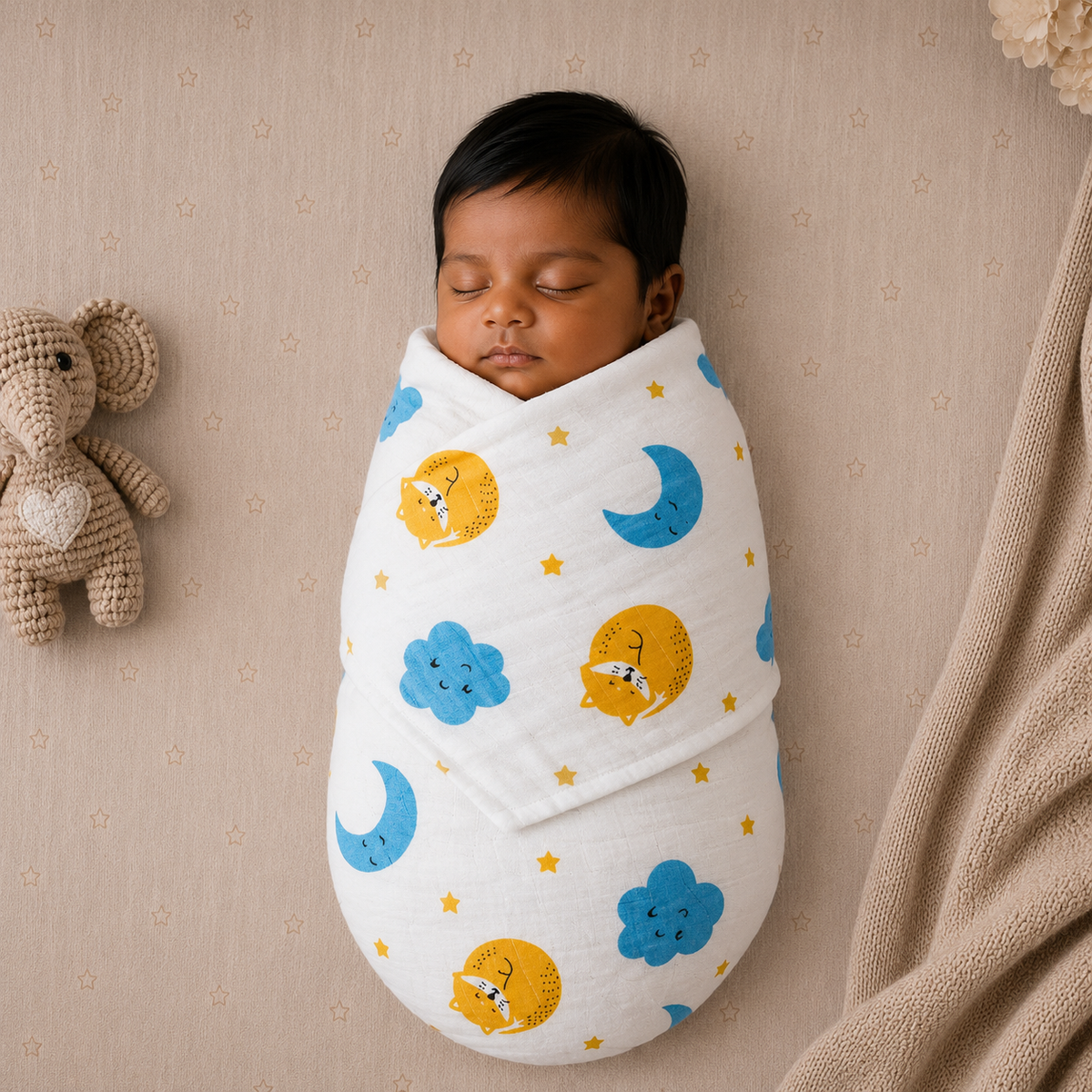 Muslin Swaddle/ Towel - Yellow Cats