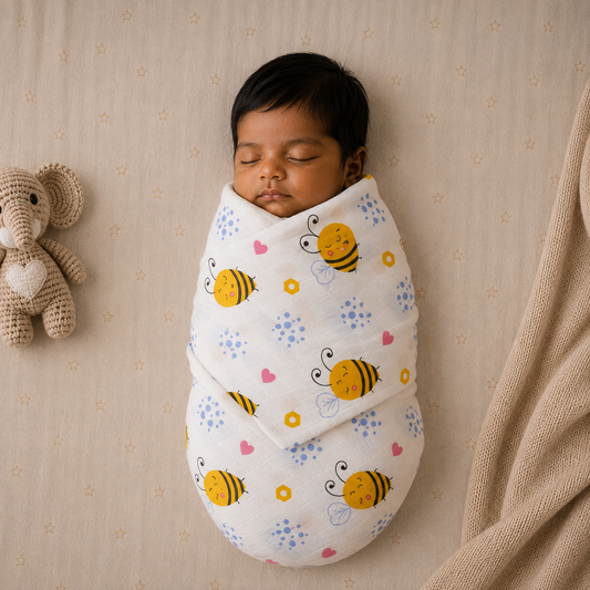 Muslin Swaddle/ Towel - Honey Bee