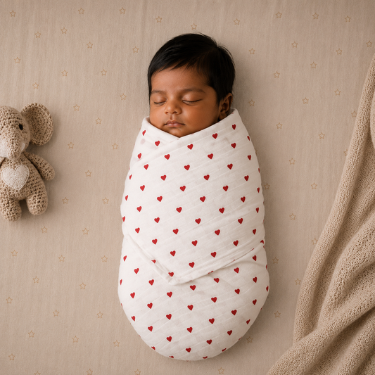 Muslin Swaddle/ Towel - Hearts