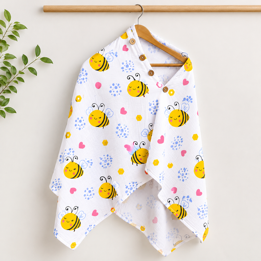 Muslin Feeding Apron | Nursing Cover - Honey Bee