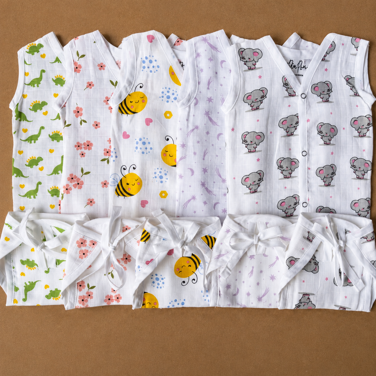 Premium Muslin Baby Jabla & Nappy Matching Sets (10 pcs)