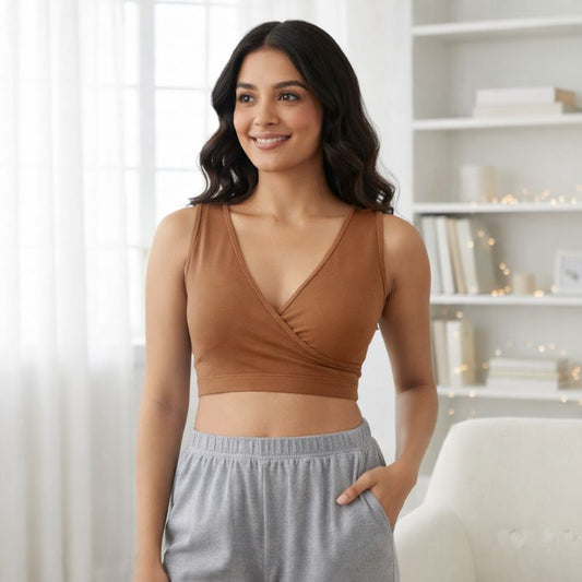 Sleeping Bra - Light Support, comfortable Nightwear for Women - Honey