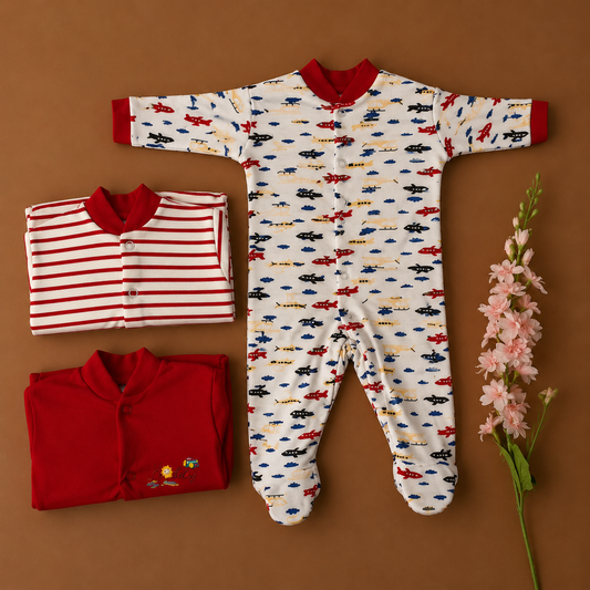 Sleepsuit Combo - Red