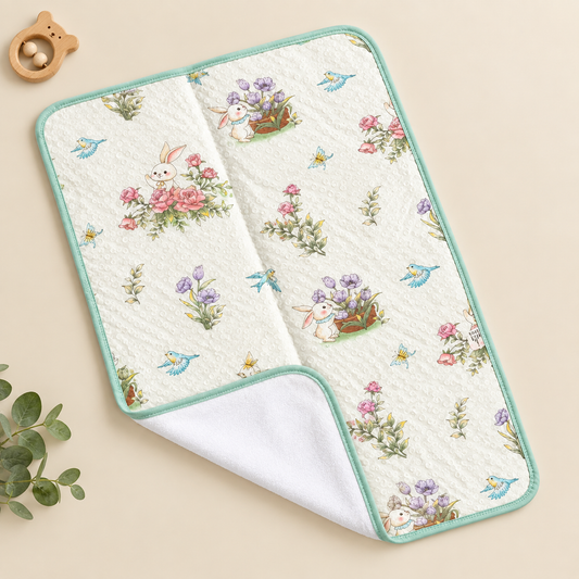 Cotton Dry Sheet - Leaves in Rabbit