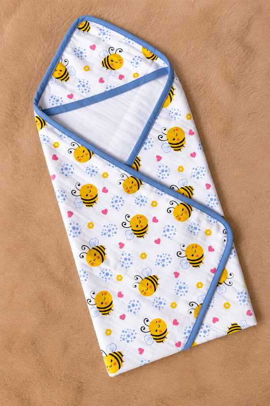 Premium Muslin Hooded Towel - Honey Bee