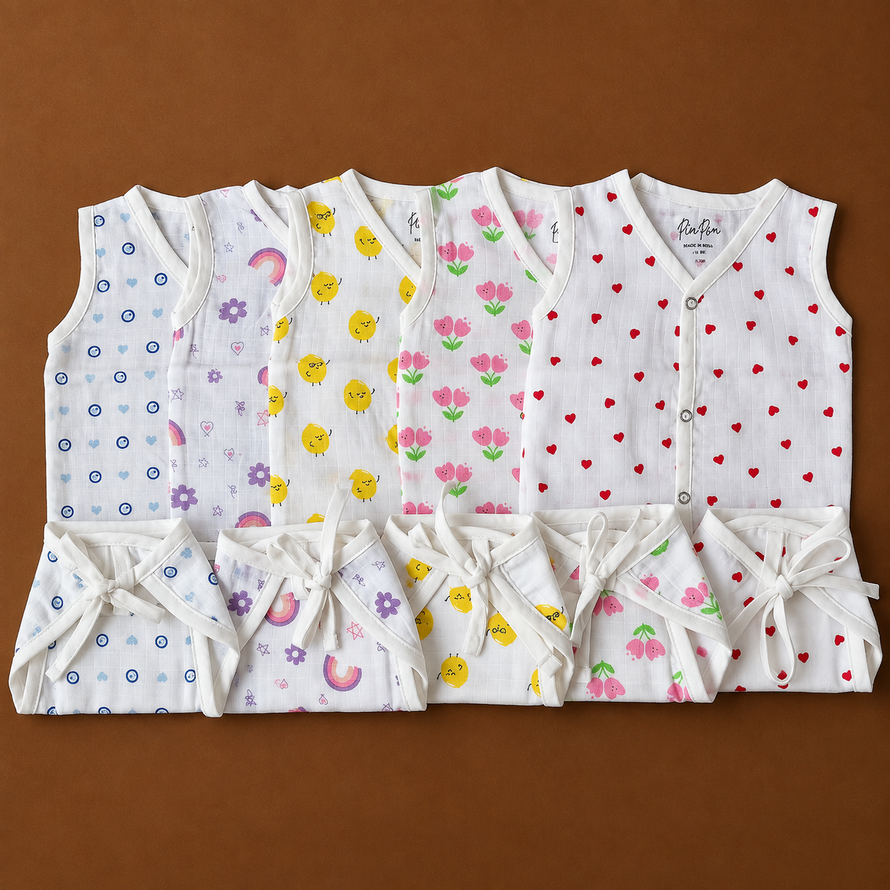 Premium Muslin Baby Jabla & Nappy Matching Sets (10 pcs)