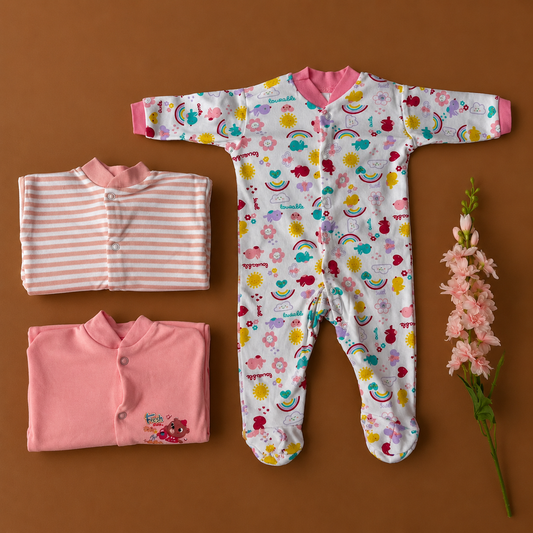 Sleepsuit Combo - Pink