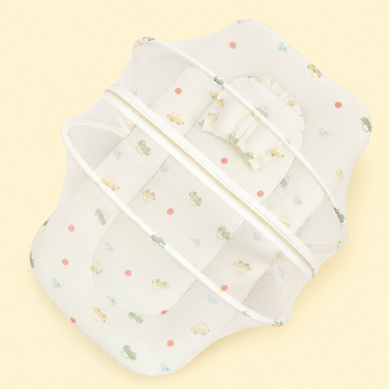 Crinkled Muslin Baby Net Bed - Cars