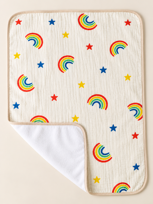 Crinkled Muslin Dry Sheet - Rainbow