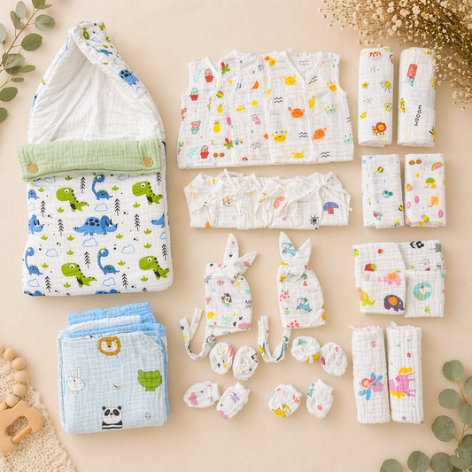 First Touch of Love – All in one Muslin Essentials Kit (Assorted)