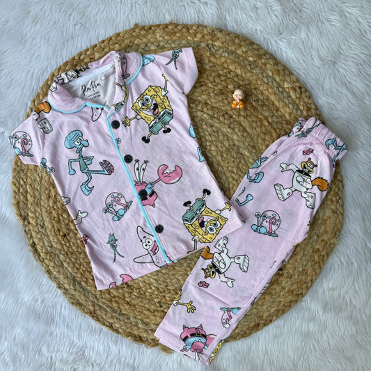 SpongeBob SquarePants kids Collar Night Suit