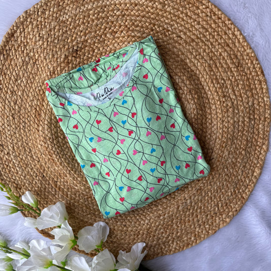 Green Hearts - Zipless Criss Cross Maternity Wear