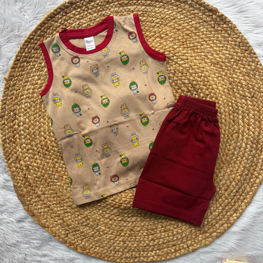 AI Kitty Boys Sleeveless Set