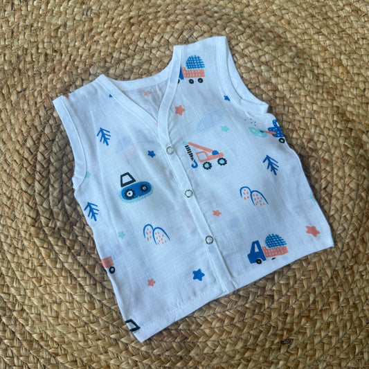 Muslin Baby Jabla - Blue Trucks