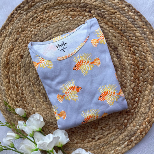 Fishes Knitted Cotton Casual Frock