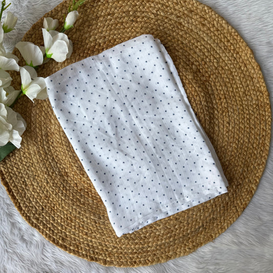 Muslin Adult Bath Towels - White Stars