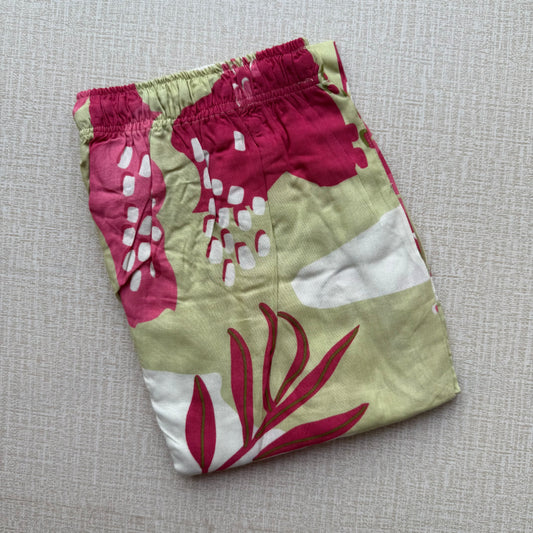 Women's Palazzo Pant - Green Garden