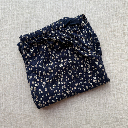 Women Pyjama Crinkled Pant - Blue Flowers