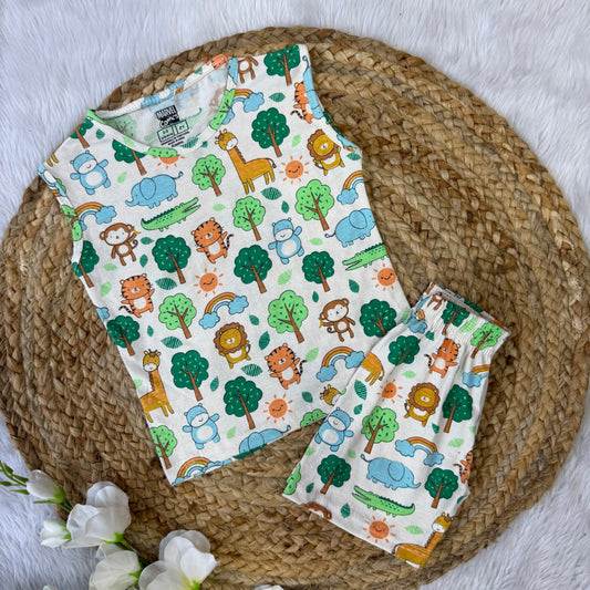 Animals Sleeveless Co-ord Set