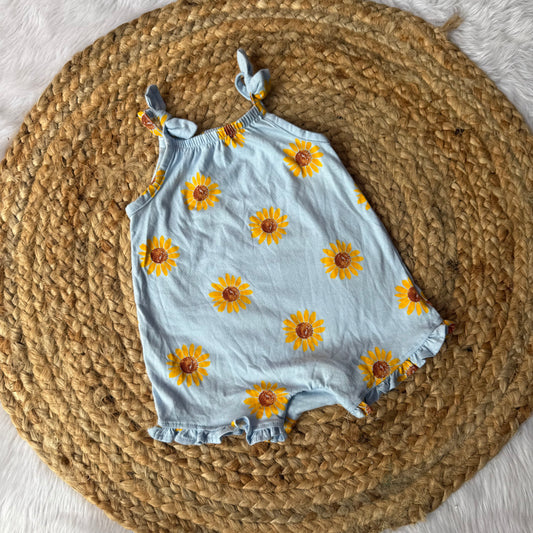 Baby Romper - Sunflower in Blue